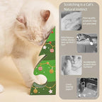 Christmas Modern Cat Scratcher - Reversible Cardboard Scratcher for Cats, Kitty kurlz cat Toy & Twisty Paws cat Toy, Fun Toys for Bored Indoor Cats