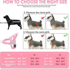 SlowTon No Pull Dog Harness - Heavy Duty Dog Harness and Leash Set for Medium Large Dogs, Reflective Tactical Harness with Soft Padded and Front Clip for Easy Walk and Training (PI, S)