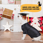 Dog Graduation Cap and Gown, Dogs Cats Graduation Holiday Halloween Costume Accessory(Black,Large)
