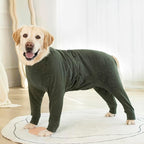 Dog Coats Autumn Winter Jumpsuit for Large Medium Dogs, Warmer Polar Fleece Dog Bodysuit Lightweight Pajamas, Pullover Stretchy Cold Weather Clothes (Dark Green, XL)
