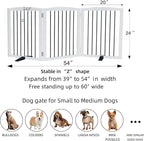 Freestanding Panel Dog Gate for Indoor, Doorways,Stairs, or Hallways,Foldable Wooden Dog Fence for House,Pet Gate for Dogs, Puppy Gate,Support Feet Included,24 "Height-3 Panels,White