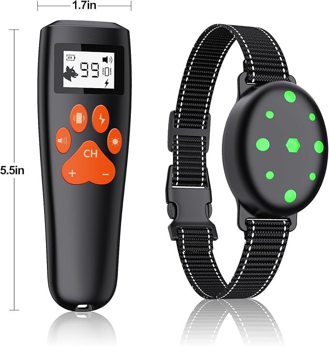 Shock Collar, Rechargeable Electric Dog Training Collar, 1000Ft Remote Range Dog Training Collar with Beep Vibration and Shock, for Small Medium Large Dogs (Red) (1-2) (1&1Blue)
