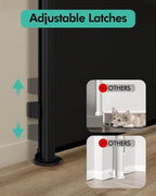 Retractable Baby Gates, Mesh Dog Gate for Doorways, 33.6" Tall, Expands to 71" Wide,Pet Safety Essential Fit for Baseboards, Wide Toddlers Gates for Hallways, Indoor & Outdoor,Black