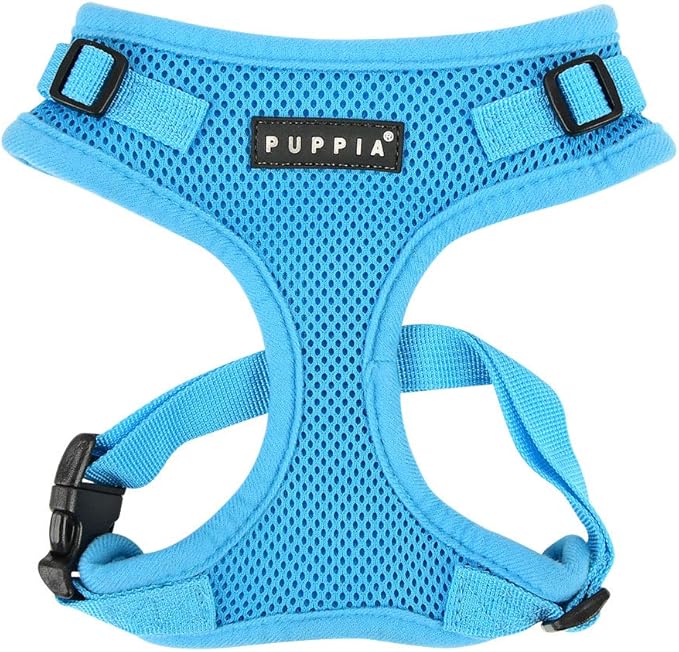 Authentic Puppia RiteFit Harness with Adjustable Neck, Sky Blue, Medium