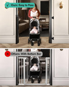 Retractable Baby Gates, Mesh Dog Gate for Doorways, 33.6" Tall, Expands to 55" Wide,Pet Safety Essential Fit for Baseboards, Wide Toddlers Gates for Hallways, Indoor & Outdoor,Black
