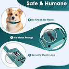 Smallest No Shock Dog Training Collar for Small Dogs 5-15lbs, Lightest Dog Vibration Collar with Controller 2000FT, Beep and Vibrate Only, Safety Lock,No Prongs,Cyan