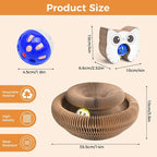 2-Pack Magic Organ Cat Scratcher, Cardboard Cat Toy with Interactive Ball Track, Foldable Cat Toy Cardboard Ring for Indoor Multi-Cat Homes, Kitten Fun Intelligence Exercise & Furniture Protection