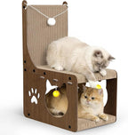 Gimars Walnut Chair Cat House, MZB-HCS-H