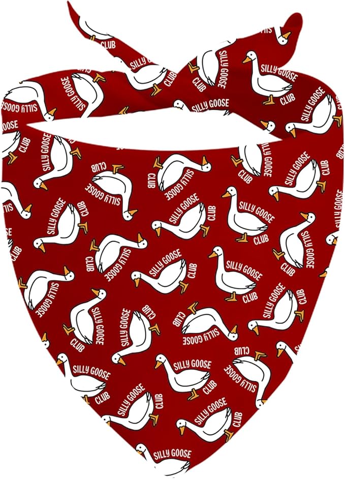 JXGZSO 1 Piece Silly Goose Triangle Dog Bandana Meme Goose Duck Merchandise (Silly Goose D red)