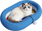 Cat Scratch Pad | Sisal Oval Bed Toys,Kitten Scratch Mat Furniture Protector - for Small Large Breed Balcony Living Room Bedroom Home Travel Indoor Daily All-Season