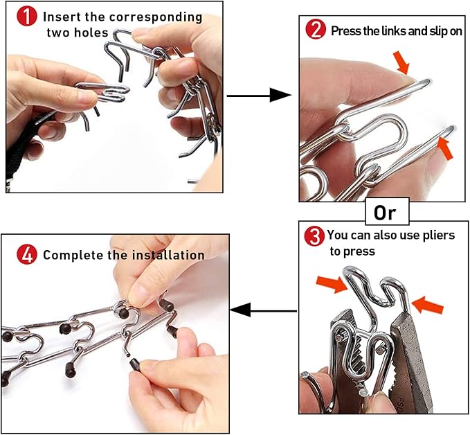 6 Pack Extra Links Prong Collar for Dog- Replacement 3.5mm Stainless Steel Pinch Collar for Dogs Links Extra Training Collar Links Fit 3.4mm Thickness Measure