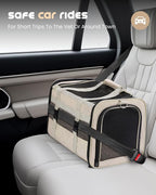 MIDOG Cat Carrier Soft for Small to Medium-Sized Cats,Up to 15 Lbs, TSA Airline Approved Soft Sided Pet Carrier,Collapsible Travel Cat Bag(Beige)