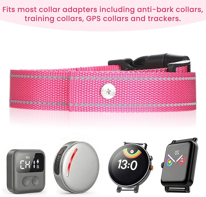 Collar Replacement Strap, Reflective Pet Safe Collars Replacement, Ecollar Replacements Strap for Bark Collar Small Dogs Training, Pink
