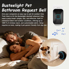 Halo Paw Smart Dog Door Bell – Touch-to-Ring BK Dog Bells to Go Outside, LED Light Wireless Dog Buttons & Dog Clicker for Communication, Waterproof Bell for Dogs to Ring to Go Potty(1 Bell & 1 Chime)