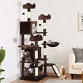 YITAHOME Tall Cat Tree for Indoor Cats, 75 inch Multi-Level Cat Tower with Cat Condos, Top Perches, Sisal Ramp Scratching Posts, Cozy Basket, Hammocks, Large Cat Pet Activity Structure, Brown