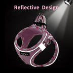 AMTOR Small Dog Harness with Leash Set, No Escape Easy Walk Puppy Harnesses for Training Walking, Step-in Reflective Soft Dogs Vest for XS S Medium Extra-Small Large Sized Dog(XS Size,Pink/White)