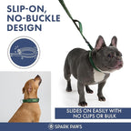 Spark Paws Martingale Dog Collar – Cushioned Slip-On Training Collar, Heavy Duty, Safety-Tested No-Buckle Collar for Medium & Large Dogs - Army Green - A