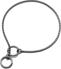 Mogoko Stainless Steel Dog Choke Chain Collar, Puppy Metal Snake Chain Slip Collar Pet Titan Training Walking Choker (Black;24.0"*5.0mm)
