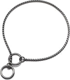 Mogoko Stainless Steel Dog Choke Chain Collar, Puppy Metal Snake Chain Slip Collar Pet Titan Training Walking Choker (Black;24.0"*5.0mm)