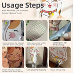 Wall-Mounted Cat Scratcher, 2025 Upgraded Indoor Cat Wall Scratcher — Self-Adhesive Double-Sided Tape, Trimable Scratching Surface, Suitable for Walls/Sofas/Floors (IncludesToy) (Lucky Cat)
