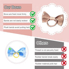 20 Pcs Small Dog Hair Bows with Rubber Bands Handmade Puppy Hair Bows Cute Grooming Flower Ball Bowknot Top Knot Dog Hair Accessories Hair Ties for Yorkie Maltese Pet (Pink) ﻿