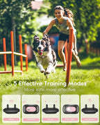 SLOPEHILL Dog Shock Collar,4200FT Dog Training Collar with Remote,IPX8 Waterproof E-Collar with Beep,Vibration,Shock,Flashing Light,No Shock Model,Electric Shock Collar for Dogs,Pink 2PCS
