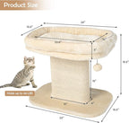 PETSITE 19.5-inch Small Cat Tree, 2-Tier Minimalist Cat Tree with Sisal Scratching Post, Extra Large Comfy Top Perch, and Dangling Ball, Ideal for Indoor Cats, Supports up to 44 lbs, Beige