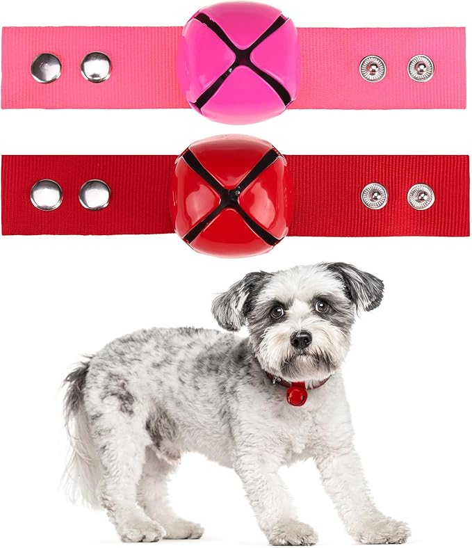 SCENEREAL Large Bell for Dog Collar, 2 Pack 1.5" Extra Loud Collar Bells for Cats and Dogs Training, Hiking, Walking, Hunting, Pet Tracker, Pet Bell for Save Wildlife and Birds Red | Pink