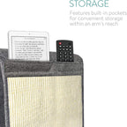 Navaris Cat Scratch Armrest Organizer - Sisal Furniture Protector Scratching Pad for Cats - Scratcher Mat Cover for Sofa Couch Armchair - Dark Gray