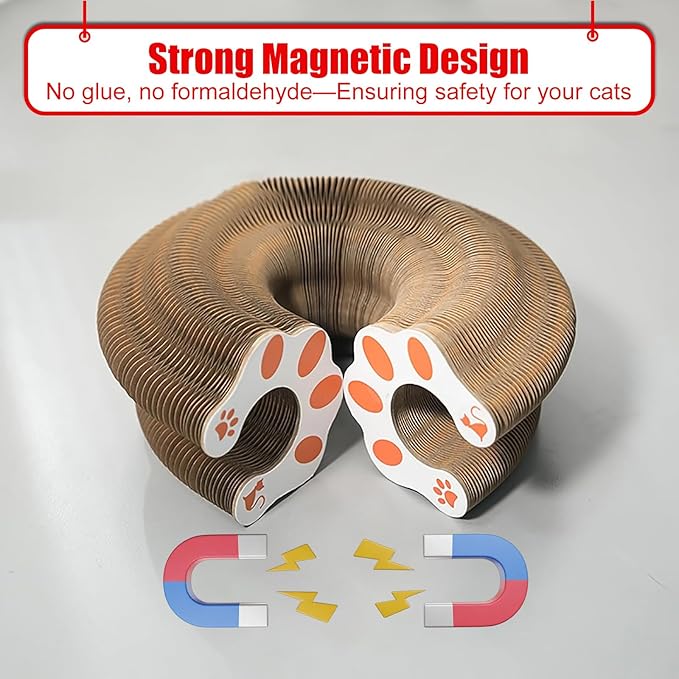 2-Pack Cat Scratcher Toy - Magic Organ Cat Scratching Board with Bell Balls for Indoor Cats Interactive Cardboard Cat Toy Scratcher Furniture Protection