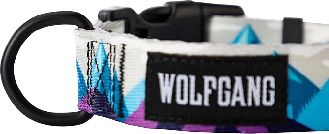 Wolfgang Heavy Duty, Adjustable Dog Collar with Quick Release Nylon Buckle for Walking & Training, MountainWave Print, Small