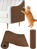 Cat Scratch Couch Furniture Protector, Adhesive Cat Scratch Pad Deterrent for Furniture, DIY Climbing Cat Scratcher Couch Protector from Cat Claws Scratching Mat for Indoor (Brown,78.7x15.8Inch)