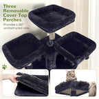 Globlazer Cat Trees and Towers for Multiple Adult Cats, 82-inch XXL Tall Cat Tree Tower for Indoor Cats with Scratching Post, 3 Perches, 2 Condos, 2 Hanging Baskets, F82, Dark Grey