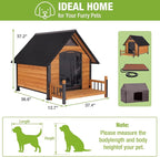 GUTINNEEN Large Heated Dog House Outdoor Insulated Dog Kennel Weatherproof Dog Shelter with Safe Heating Pad, Chew-Proof Metal Frame, Thermal Liner for Large Dog Breeds, 37.4" L x 50.9" D x 37.2" H