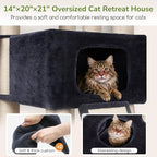 Globlazer 84" Multi-Level Large Cat Tree Tower with Extra Thick Full Sisal Scratching Posts, 2 Cat Condos, 3 Hanging Baskets, 2 Extra Large Platforms & Cat Scratching Ramp,S84, Dark Gray