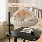 Dogpals 360° Rotating Cat Bed for Desk, Height Adjustable Cat Perch with Semi-Enclosed Design & Removable Cushion, No-Drill Clamp fits up to 1.18" Desk, Supports 9lbs for Office, Gaming Table