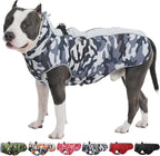Dog Coat Dog Winter Jacket-3X Large, Warm Dog Coat Zip Up Snowsuit Dog Harness Vest Reflective Water-Resistant Dog Coat Dog Snow Jacket for Large Dogs Labrador, Huskyn, Grey-Camouflage