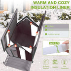 Metal Frame Dog House with Insulated Liner for Indoor & Outdoor Use - Large Dog Kennel with Weatherproof Roof & Foot Pads for Small, Medium & Large Dogs(Grey)