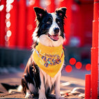 10PCS Dog Bandanas Happy New Year for Large Breed Dog XL XXL Kerchief Triangle Bibs Head Scarves for Boys and Girls Grooming Costume