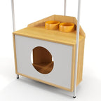 Modern Cat Tree Furniture for Indoor Cats Multi-Level Cat Tower with Scratching Post, Cat Condo, Feeding Station & Corner-Saving Design Stylish Wood & Metal Pet Furniture for Home Decor