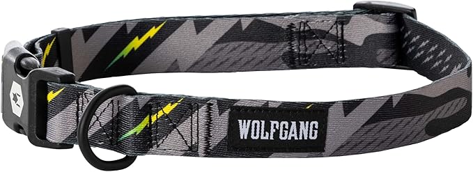 Wolfgang Heavy Duty, Adjustable Dog Collar with Quick Release Nylon Buckle for Walking & Training, DarkSkies Print, Small