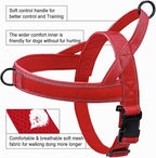 Red No Pull Dog Harness for Small Medium Large Sized Dog, Reflective Escape Proof Adjustable Dog Harnesses with 2 Patch, M