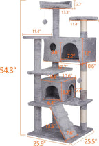 Nova Microdermabrasion 54 in Cat Tree Tower for Indoor Cats Multi-Level Cat Condo Cat Bed Furniture with Scratching Post Kittens Activity Center