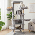 68 Inches Multi-Level Large and Tall Cat Tree Tower for Indoor Cats/Removable Pad/Cat Condo/Sisal Scratching Posts/Hammock/Cat Activity Center/Wide Base