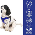 Gooby Escape Free Sport Harness - Blue, Medium - No Choke Step-in Patented Neoprene Small Dog Harness with Four-Point Adjustment - Perfect on The Go Dog Harness for Medium Dogs No Pull and Small Dogs