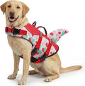ASENKU Dog Life Jacket - Pet Safety Vest for Swimming & Boating, Shark Life Jacket with Floatation, Dog Lifesavers Swimsuits for Small Medium Large Dogs (Strawberry, XL)