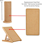 SHENGOCASE 4-Pack 10" x 19.7" Sisal Cat Scratching Mat Pad with Hook & Loop Tapes for Wall Couch, Window Perch, Cat Wall Furniture Shelve