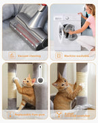 PEQULTI 45.7'' Cat Tree for Indoor Cats with Metal Frame Big Hammock, Cat Tower for Small or Medium Cats with Cat Condo House, with Scratching Posts and Top Perch, Grey
