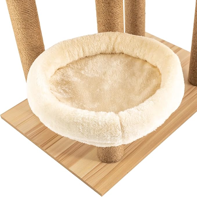 Cat Tree Tower, Luxury Cat Tower Condo Modern Indoor Cat Tree with Multi-Level Jumping Platform Bearing Weight 15 Kg/33.1 Lbs for Cats Weighing 33.1 Lbs with Removed Cushion