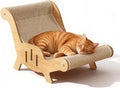 Cat Recliner Scraper Board, Cat Scratching Chair, Wooden Sisal Adjustable Cozy Non-Shedding Material for Cats